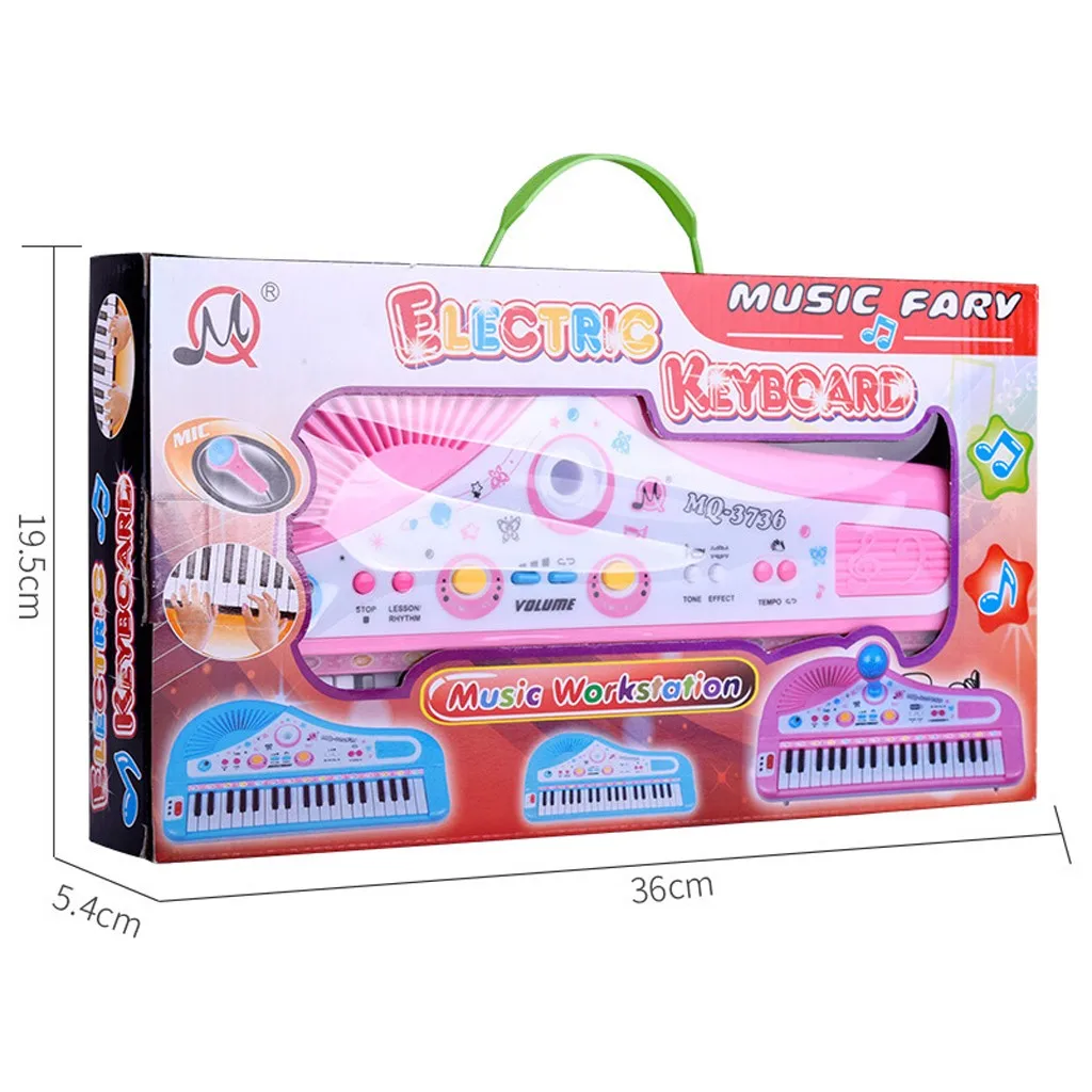 Детскими музыкальными инструментами электронная клавиатура пианино развивающие 37-клавиша Подключаемый модуль микрофона мульти-Функция музыкальное пианино игрушка