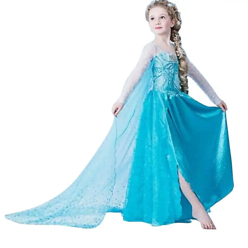 Нарядное платье Эльзы для маленьких девочек; карнавальный костюм Эльзы на Хеллоуин; праздничные платья принцессы; Фантазийная детская одежда; одежда Анны и Эльзы