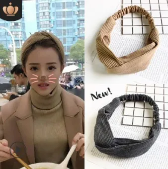 US $178.00 120pcslot DIY Simple Multi Knitting Cross Headbands Cross Elasticity Pure Colore Hair Band Styling Tools Accessories HA628