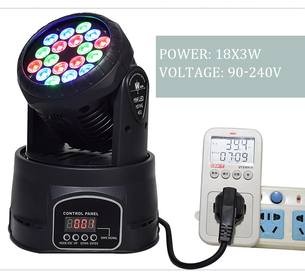 Высокое качество Мини мойка dj вечерние светильник s rgb 18x3 Вт движущаяся головка светильник с 13 канальным DMX-512 идеально подходит для сцены светильник ing 10 шт./лот