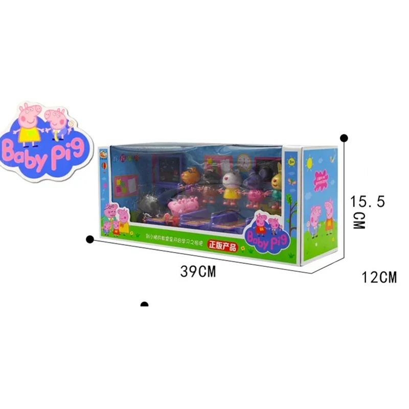 Najtaniej Świnka Peppa oryginalne biurko szkolne zestaw zabawek Piggy nauczyciel akcja Anime rysunek rola zabawkowy model dziecko prezent urodzinowy