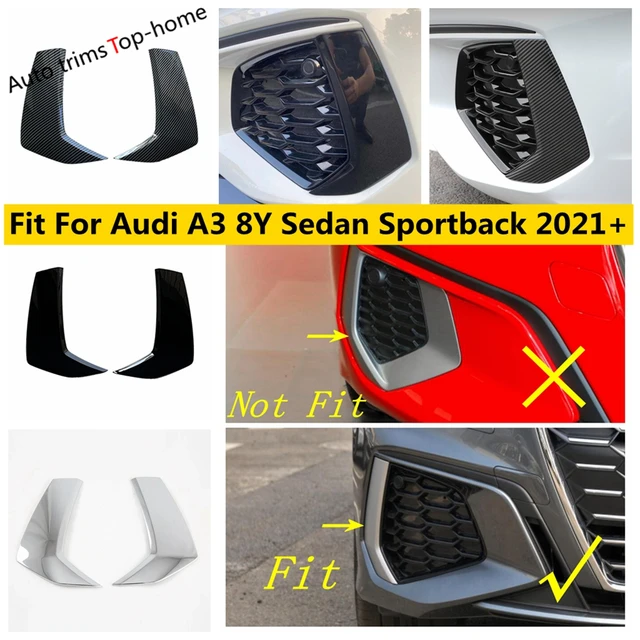 Auto Front Nebel Licht Lampe Augenbraue Augenlider Abdeckung Trim ABS  Chrom/Carbon Faser Außen Für Audi A3 8Y Limousine sportback 2021 2022 -  AliExpress