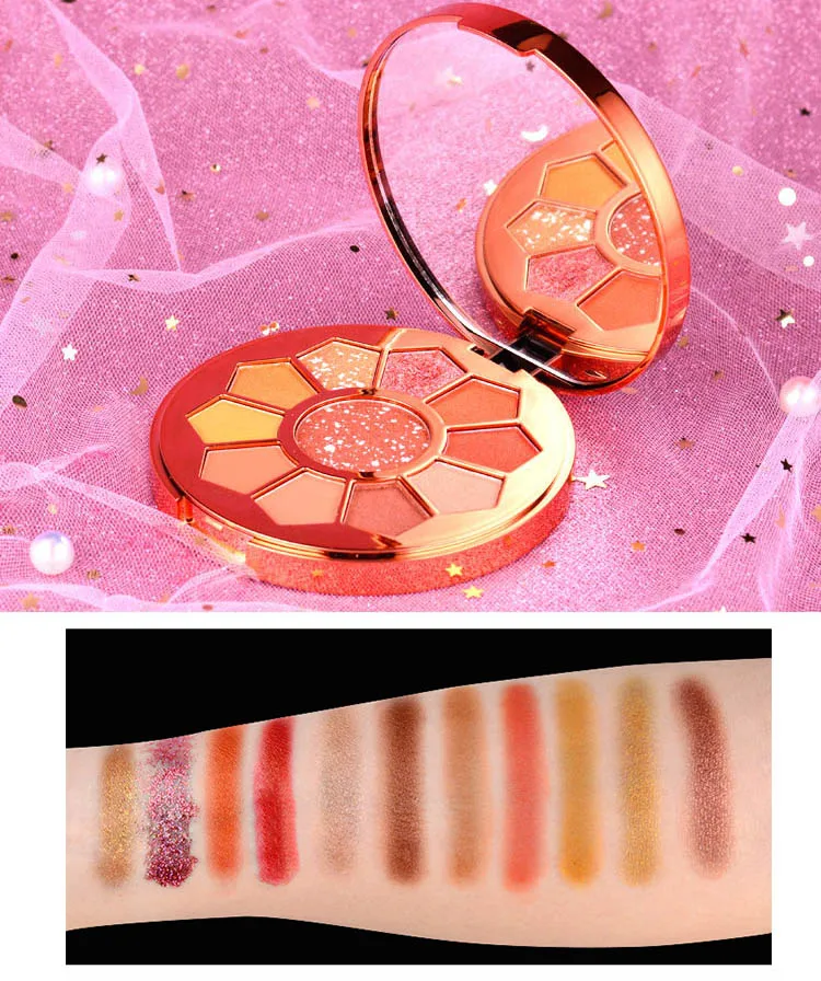 makeup Glitter Eyeshadow Pallete 11 Colors pink Shadows powder waterproof Cosmetics Shimmer Diamond matte Eye Shadow - Цвет: 01