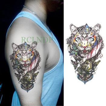 

Waterproof Temporary Tattoo Sticker Tiger Butterfly Fake Tatto Flash Tatoo Back Leg Arm chest belly body art for Women girl Men