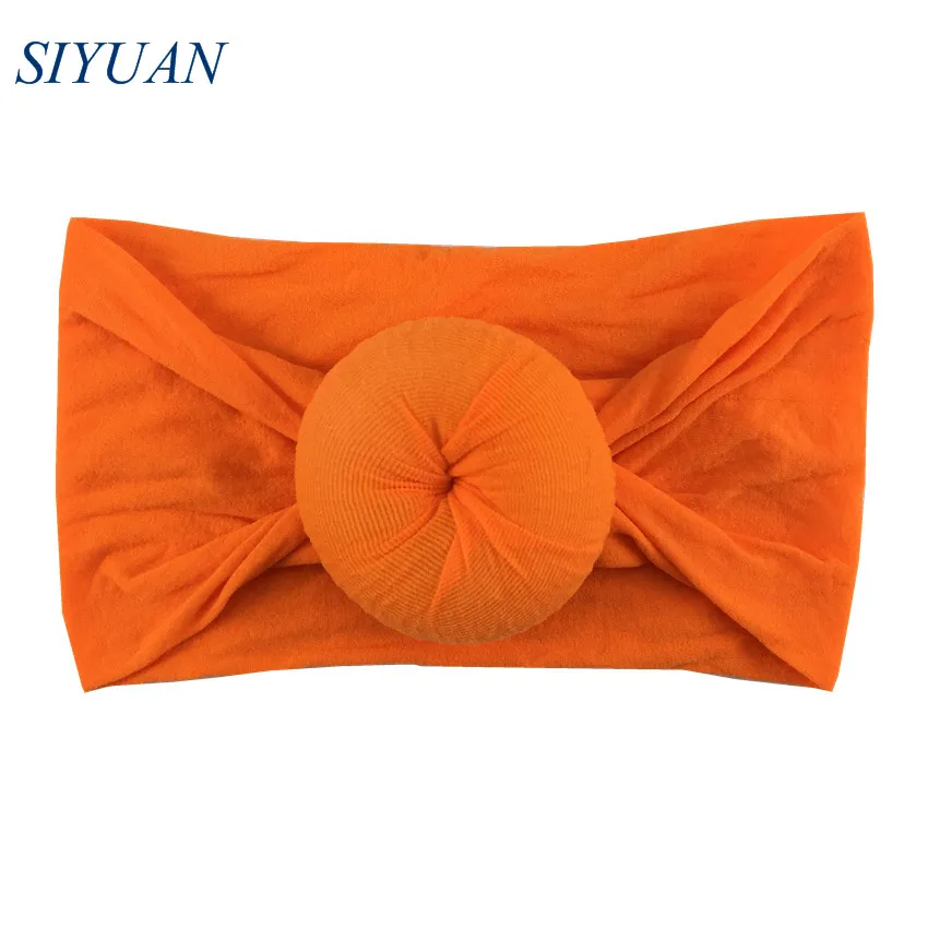 4-orange 30 шт./лот, Широкая мягкая нейлоновая эластичная заставка с пончиком, однотонный головной убор, Детская мода, чалма, закрывающая уши на Рождество HB112 - Цвет: 4-orange