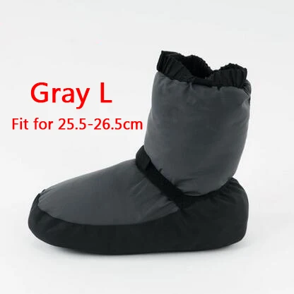 New Ballet Warm-ups For Women Ballet Pointe Dance Shoes Soft Dance Boots Protection Foot Warm Shoes Winter Fitness Boots - Цвет: Gray L