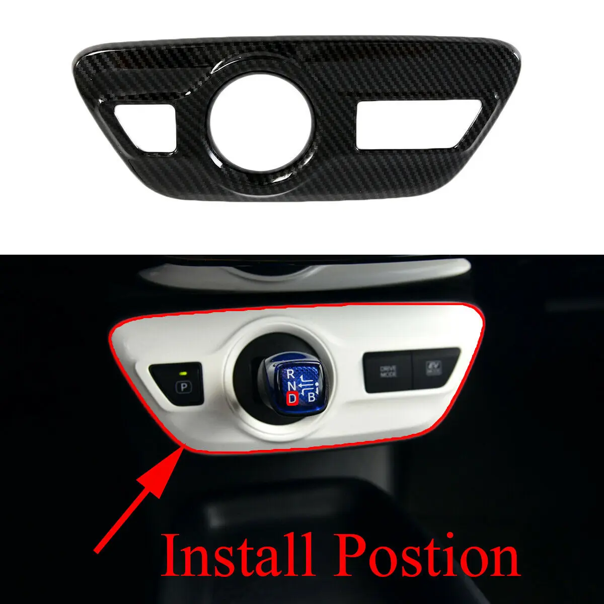 

Крышка панели управления переключением передач для Toyota Prius 2016, 2017, 2018, 2019, 2020, 2021, углеродное волокно