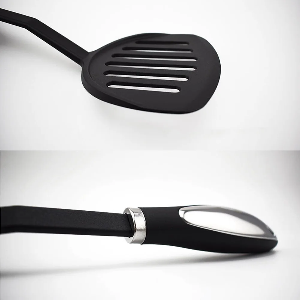 Slotted Frying Fish Soft Grip Non-stick Silicone Kitchen Long Handle Heat Resistant Spatula Pot Shovel Tool