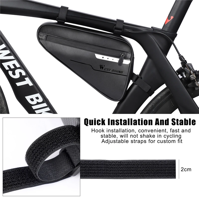 Waterproof cycling tube bags 3L MTB road bike triangle bag cycling frame front bags repair tools pannier bicycle bag