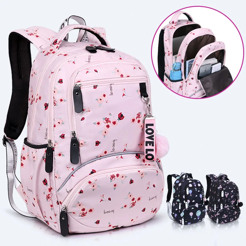 Best New Schoolbag Cute Student School Backpack Printed Waterproof Bagpack Primary School Book Bags for Teenage Girls Kids