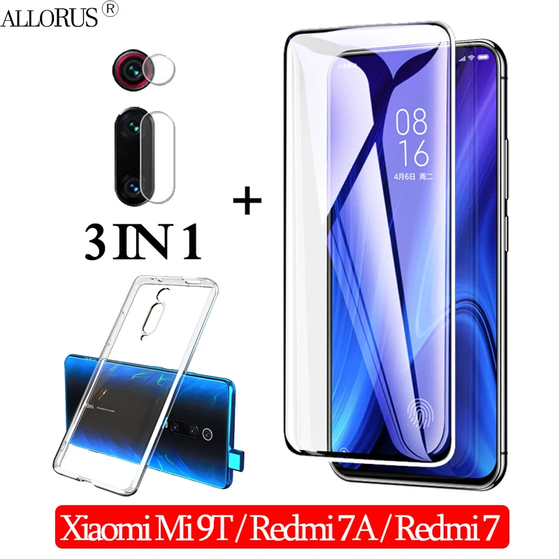 3 в 1 чехол + Камера ззащитное стекло на ксиоми ми 9т Xiaomi Mi 9T Экран протектор Redmi 7 A