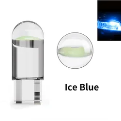 2PCS White COB Glass LED Car Light Bulbs - 6000K, 12V, for License Plate, Dome, and DRL Use (2pcs crystal blue)