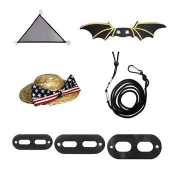 

1Set Lizard Traction Rope Reptile Bearded Dragon Harness Leather Leash with Hat