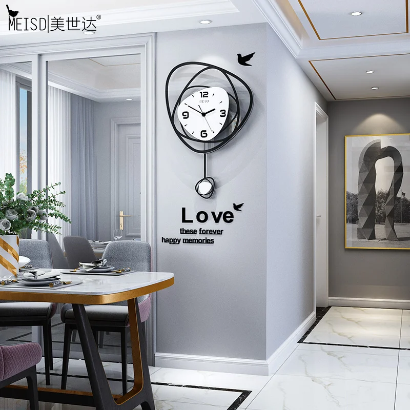

MEISD Nordic Large Pendulum Clocks Creative Modern Design Wall Watch Home Decor Sticker Silent Horloge Living Room Free Shipping