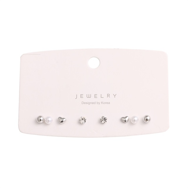 Fashion 3/6 Pairs Women's Earrings Korean Heart Stud Earrings for Women Pearl Earring Set 2021 Earings Jewelry Brincos Gifts