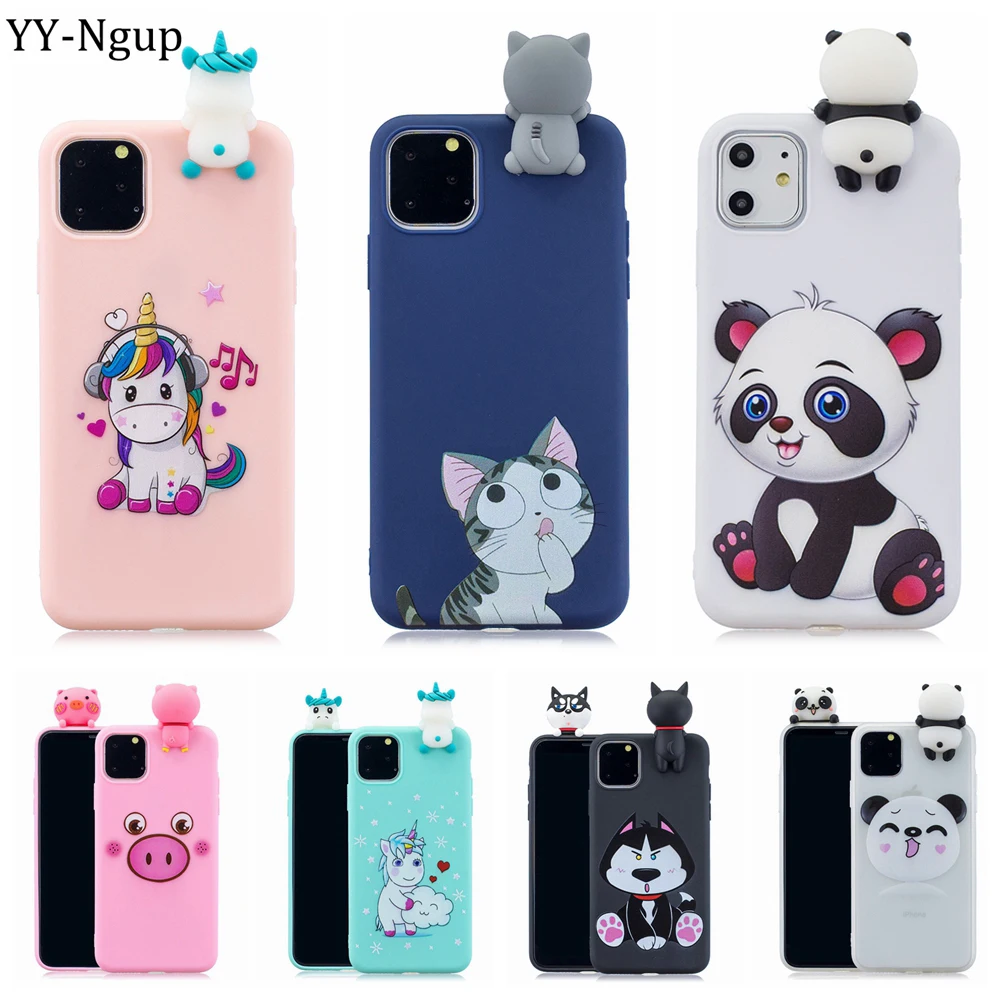

for Coque iPhone 11 Pro Max 12 mini Case 3D Kawaii Panda Unicorn Silicone Cover on for iPhone SE 2020 X XR XS 5 6S 7 8 Plus Case