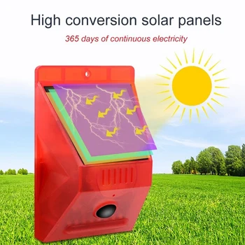 

Solar Alarm Lamp Remote Control Security Alarm Motion Sensor Alarm Siren PIR Motion Sensor Detector