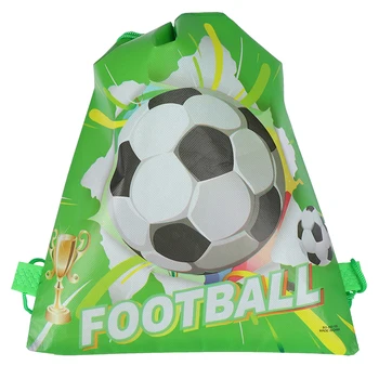 

1pcs Football Non-woven Drawstring Bag Backpack Kids Travel School Decor Gift Bags