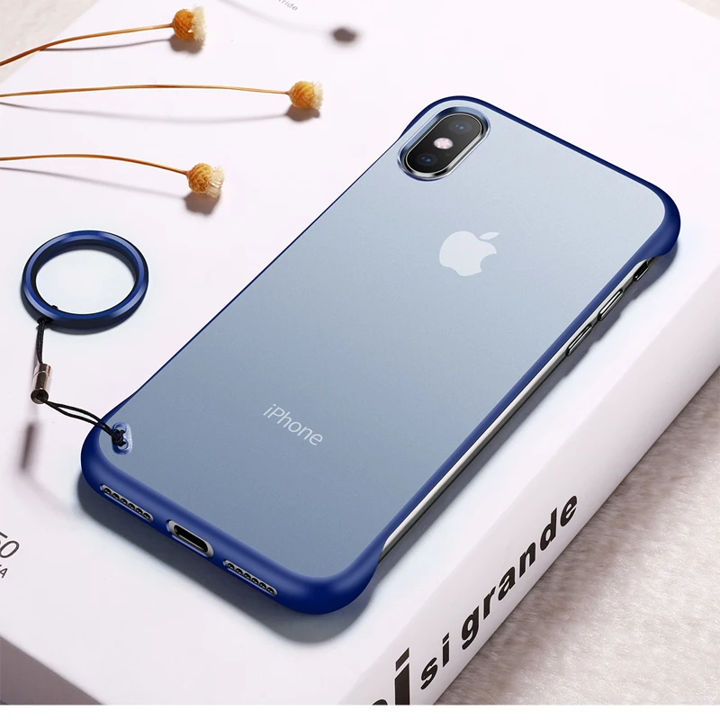 Некадрированные Чехлы для мобильных телефонов Apple IPhone X XS XR XS MAX case - Цвет: Синий