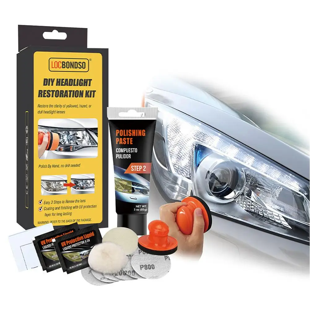 Car Headlight Restoration System Repair Kit DIY Headlamp Brightener Car