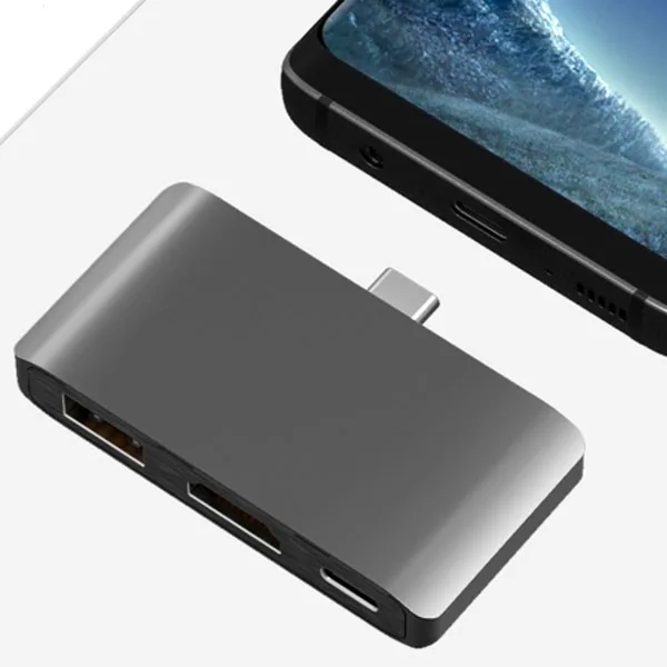 USB C концентратор к HDMI 4K Dex режим для Samsung Galaxy S8/S9 NAND с PD USB 3,0 концентратор Thunderbolt USB-C док-станция для Macbook Pro(серый