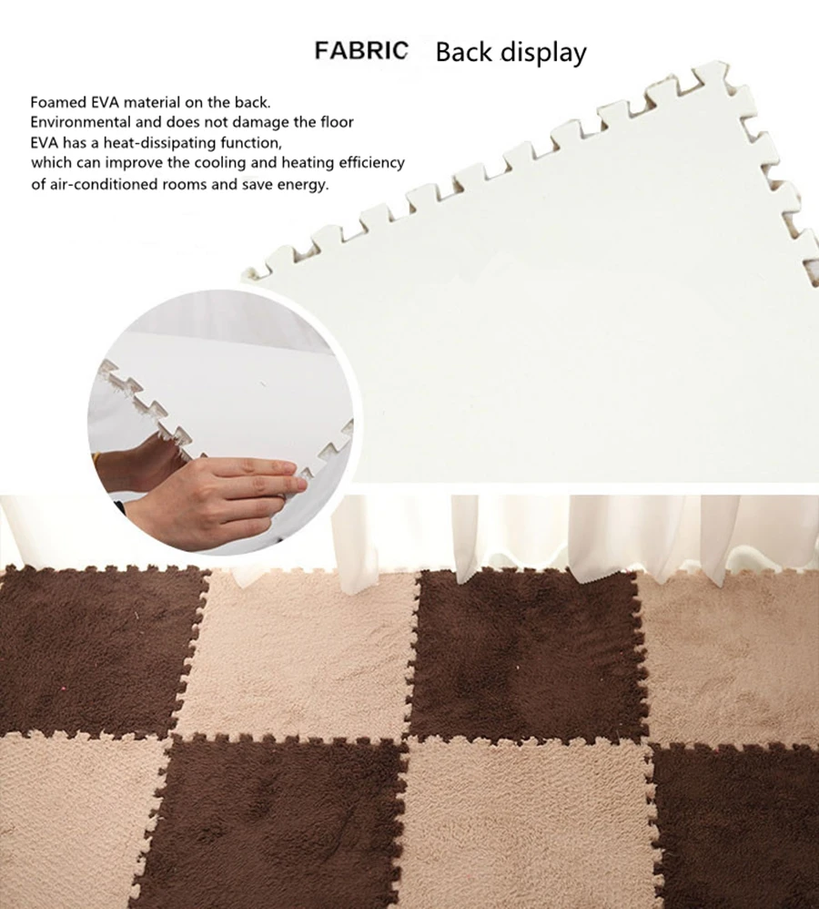 10/25 Pcs Foldable Carpets Living Room Plush Soft Climbing Cappet Rug Split Joint Bath Room Anti-skid Rugs Pink Shaggy Area Rug 6