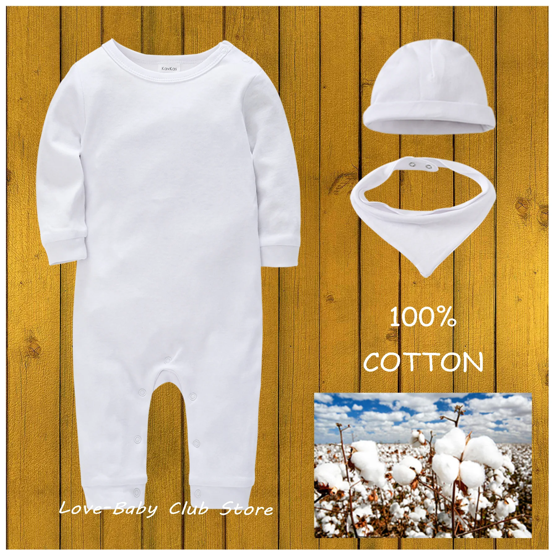 Baby Boy Girl Clothes Set Sleepwear Romper Cap Scarf Pajamas Sleepsuit