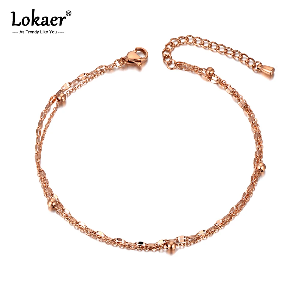 Анклет Lokaer двухслойный Женский модные ювелирные украшения для ног с цепочкой и