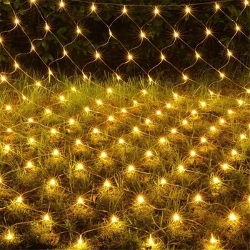

Thrisdar 2x2M 2X3M LED Net Mesh Fairy String Light Tree-wrap Light Christmas Tree Hotel Street Holiday Wedding Net Icicle Light