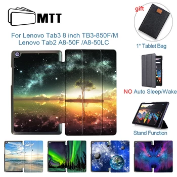 

MTT PU Leather Case For Lenovo Tab 2 8 inch A8-50F A8-50LC Tri-Fold Filp Stand Cover for Lenovo Tab 3 TB3-850F TB3-850M coque