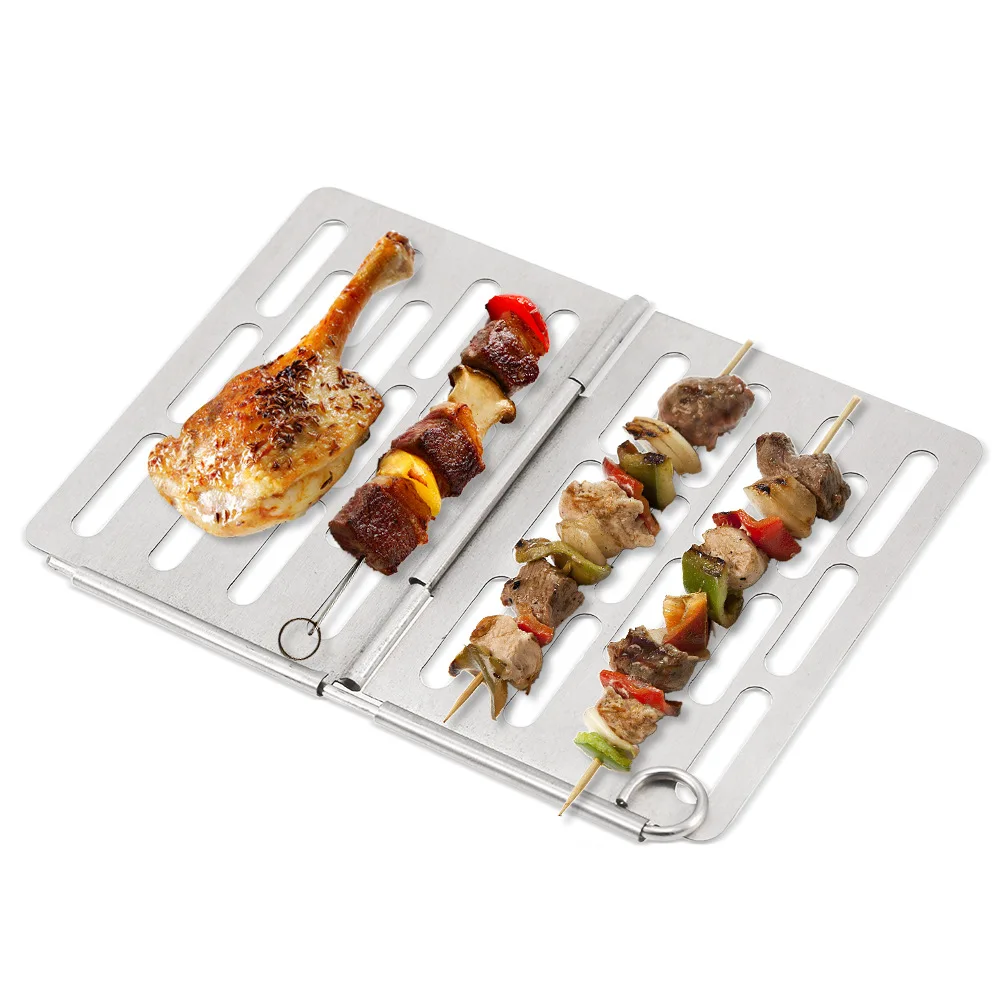 

Outdoor Camping Small Barbecue Shelf 11*7.8cm Folding 304 Stainless Steel Cooking Equipment For Camping Picnic Travel BBQ Tool