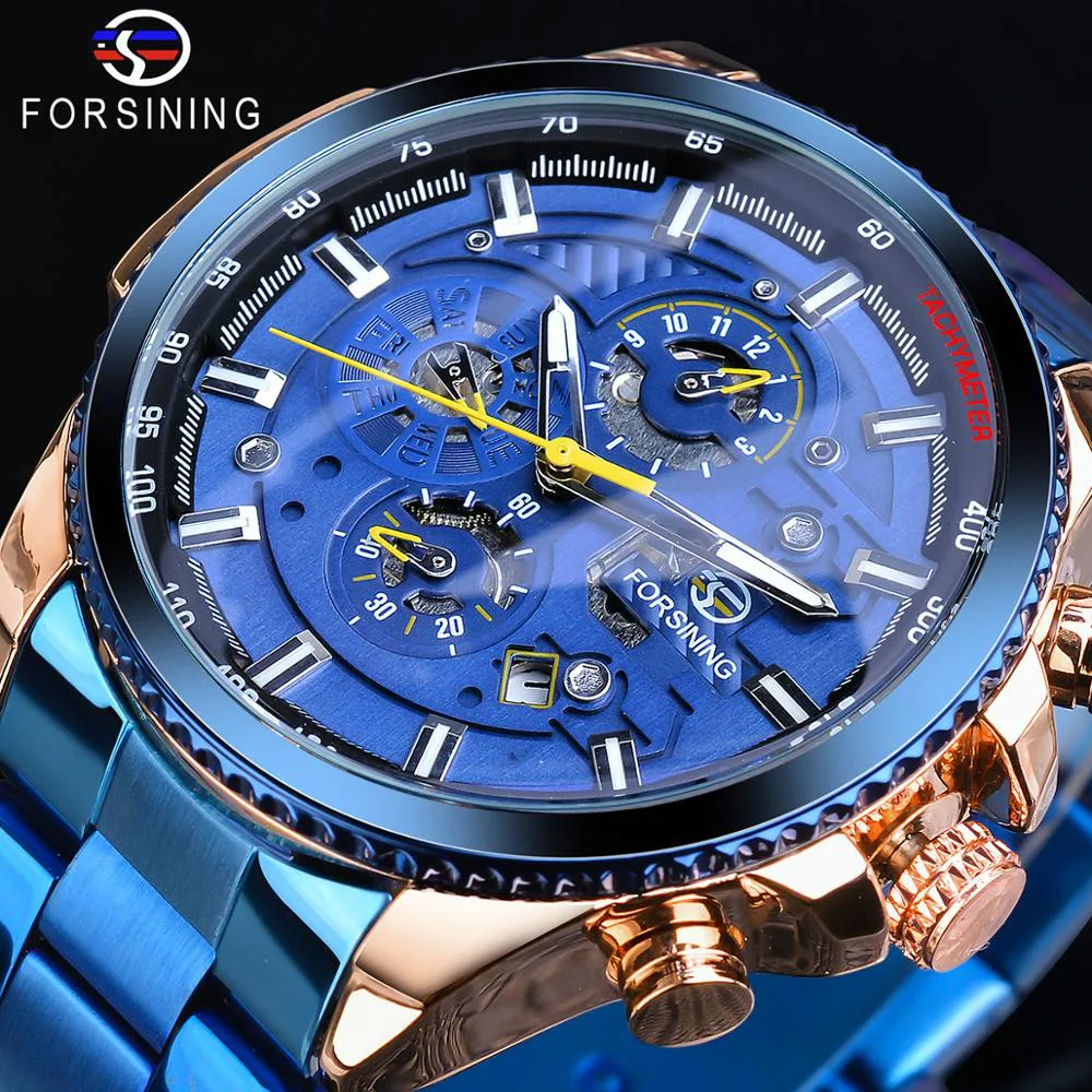 

FORSINING Men's Top Brand Luxury Luxury Business Mechanical Men's Automatic Watch Multi-Functional Steel Watch Mechanical Watch