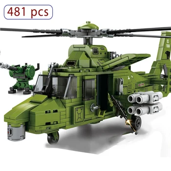 

481PCS Military Series Imitation Combat Military Block Straight Multipurpose Helicopter Children Gift