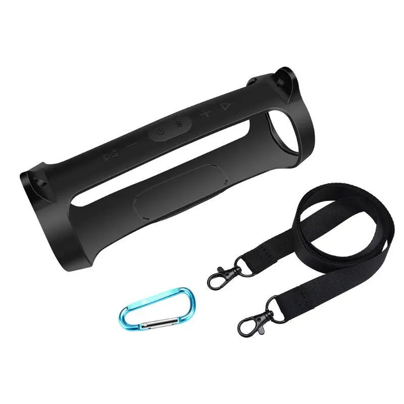 

Silicone Case Cover Skin With Strap Carabiner for JBL Charge 4 Portable Wireless Bluetooth Speaker