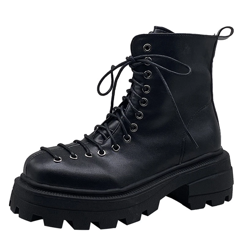

Flock Bottine Femme Platform Shoes Women's Ankle Boots Woman 2020 New Rubber Boots Women Shoes for Woman Boot Female Chaussures