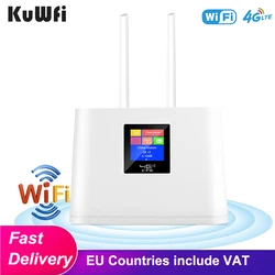 KuWFi – routeur CPE 150Mbps 4G débloqué sans fil CAT4, 2 antennes externes, Port WAN/LAN, routeur WIFI avec emplacement pour carte SIM 