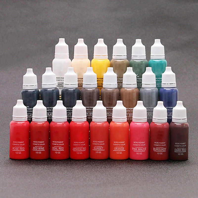 1pcs 1 2 Oz Makeup Permanen Mikro Pigmen Tinta Tato Alis Bibir Eyeliner Tubuh Seni Tato Kecantikan Makeup Tinta Set Tattoo Tinta Aliexpress