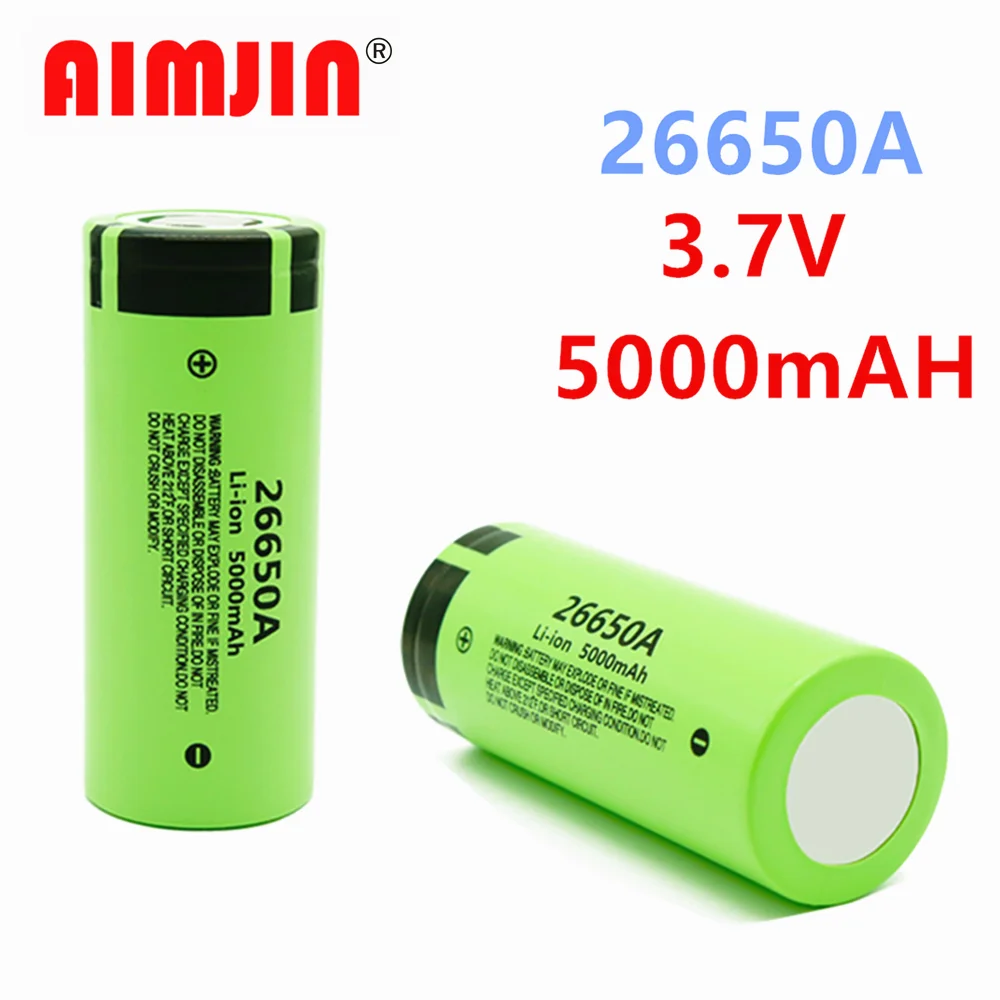Batteria Al Litio Ricaricabile 1-5 Pcs 3.7V 5000Mah 26650 20A Per Torcia A Led, Prodotto Elettronico