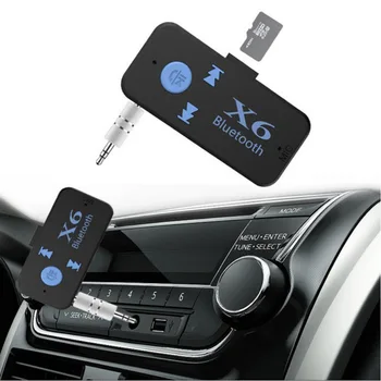 

X6 Wireless Bluetooth 4.0 Adapter 3 in 1 USB Bluetooth Receiver 3.5mm Audio Jack TF mp3 Card Reader MIC Call Support Car Speaker