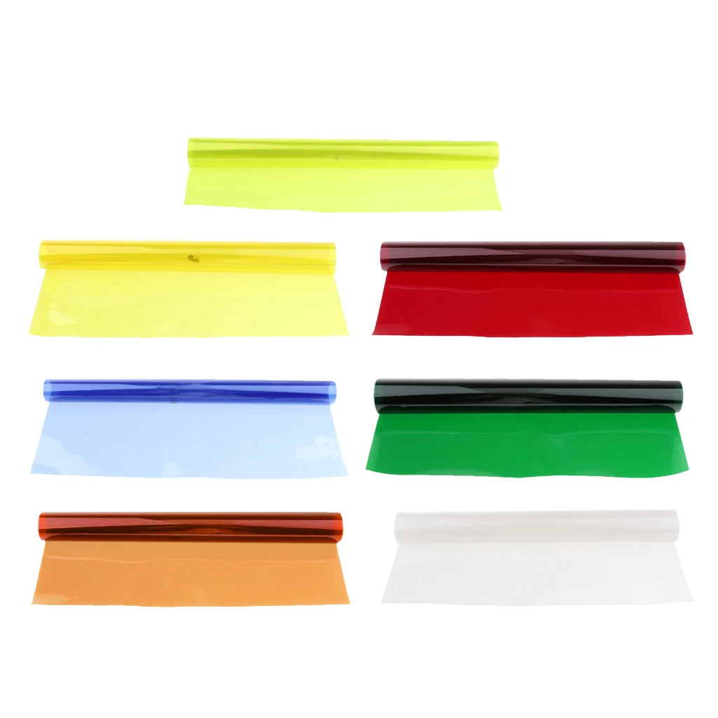 

7 Pack 15.7 x 9.6 in/ 40 x 50 cm Color Correction Gels, Color Gel Filter Film Gel Sheet for Video Light Studio Flash Strobe