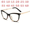 Diopter 0 -0.5 -0.75 -1.0 -1.5 -2.0 -3.0 To -8.0 Myopia Glasses Anti Blue Light Cat Eye Big Frame Prescription Eyewear 2