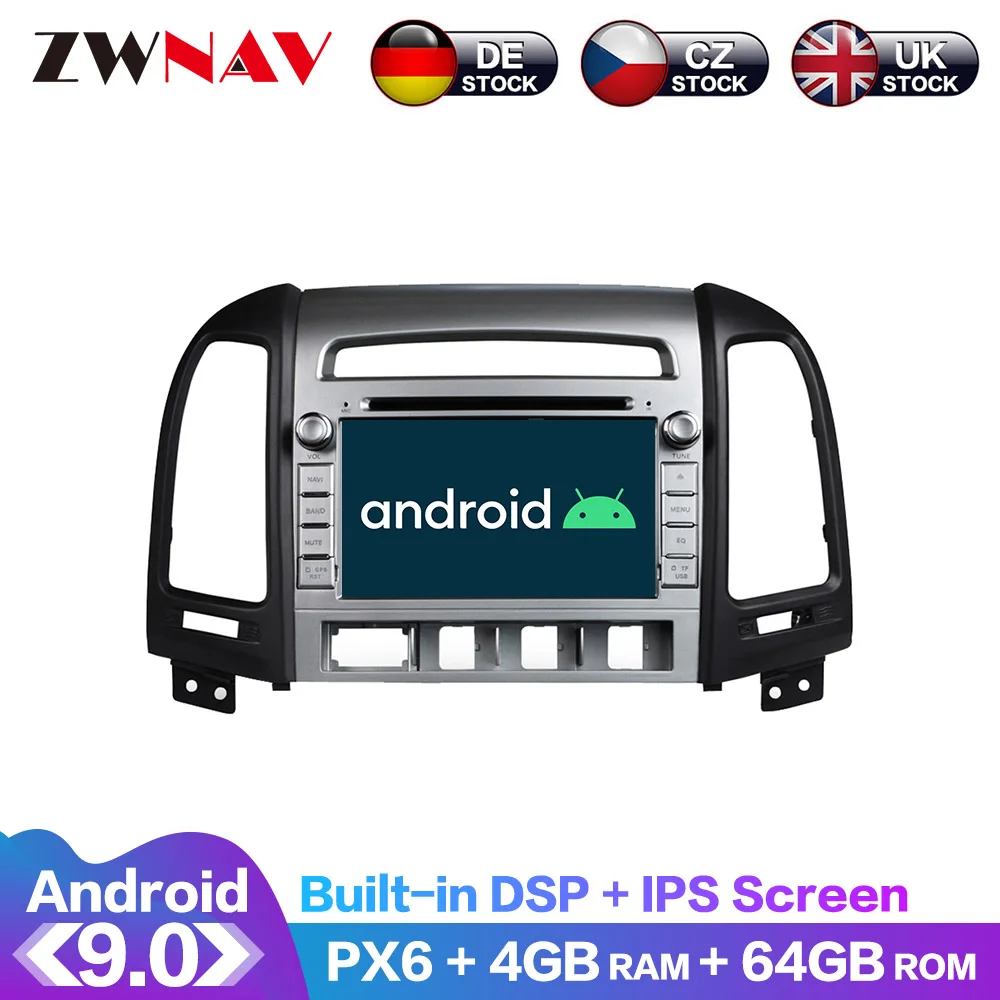 

Android 9 IPS Screen PX6 DSP For Hyundai Santa Fe 2006-2012 Car DVD GPS Multimedia Player Head Unit Radio Navi Audio Stereo
