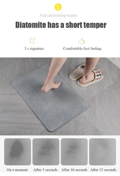 

Diatomite Mud Bath Mats Absorbent Foot Pad Non-slip Floor Mat Bathroom Entrance Mat Doormat Carpet Toilet Bathroom decoration