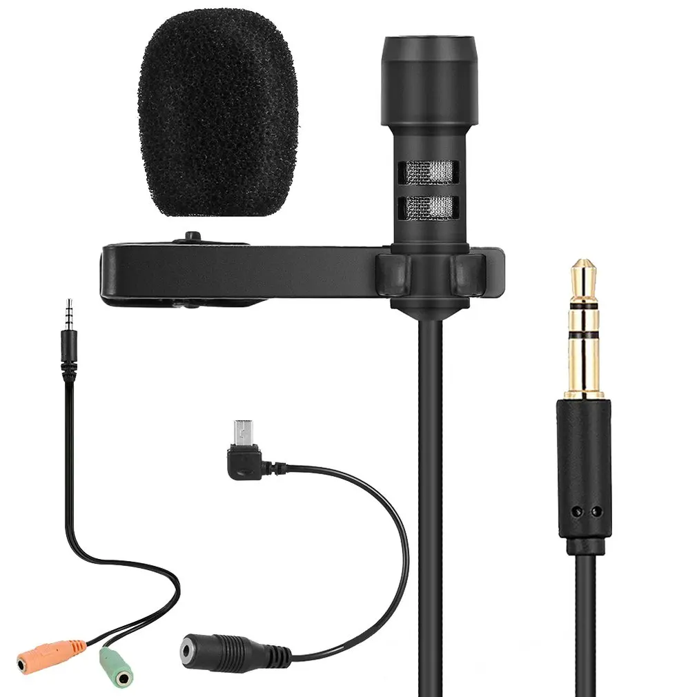 R955S/R955GoPro многофункциональный мини петличный микрофон с 1,8 м аудио кабель для обучения/деловых встреч