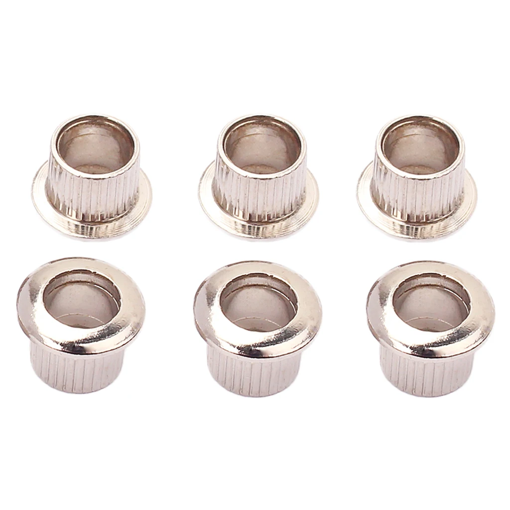 6pcs Nickel 8mm Metal Vintage Guitar Tuner Conversion Bushing Adapter Ferrules