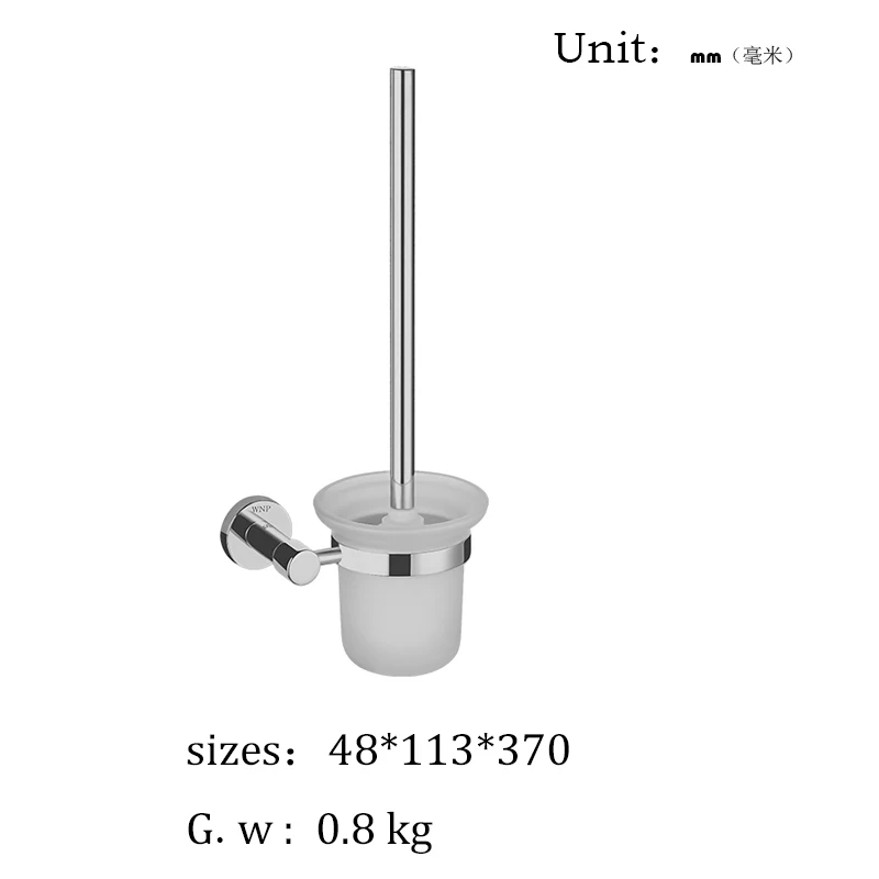 WNP SUS304 набор из нержавеющей стали для ванной комнаты, настенный хромированный полированный держатель для туалетной бумаги, держатель для полотенец, аксессуары для ванной комнаты - Цвет: Toilet Brush Holder