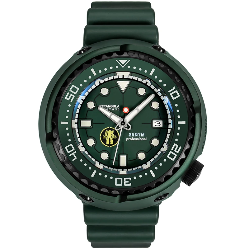 Титановые автоматические механические часы Retangula Rdunae 52 мм большой тунца NH35 Move men t