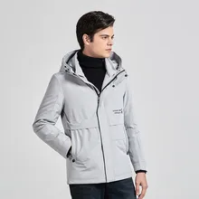 Зимние мужские пальто на 90% утином пуху, мужские Модные повседневные куртки на утином пуху, мужские однотонные Короткие пуховики с капюшоном, верхняя одежда, JK-858