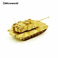 Microworld 3D Metal Puzzle Toys Classic Abrams Tank Model Jigsaw Gift Educational Toy DIY Desktop Christmas Gifts For Adult Teen 2
