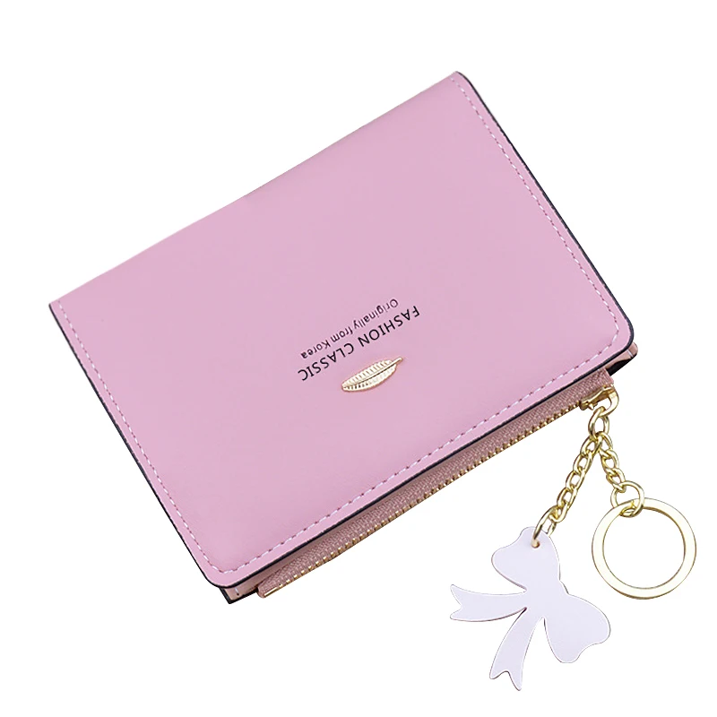 

Fashion Tassel Women Wallet Mini Leaves Zipper Coin Purse Short Clutch Bag Multi-card Position ID Card Holder Ladies Money Bag